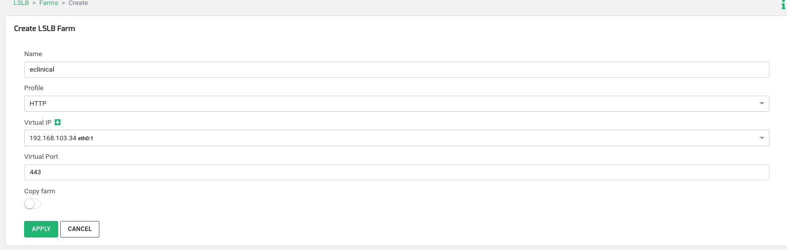 eClinical HTTP Farm creation
