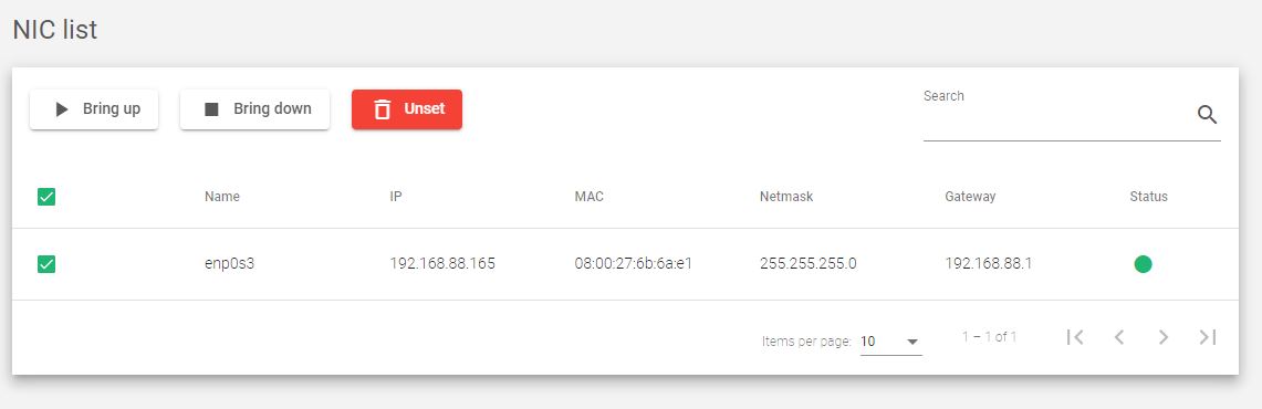 Skudonet network physical nic configuration