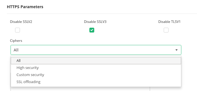SSL Offloading enabled