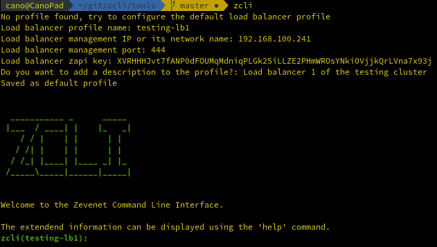 ZEVENET zcli profile creation